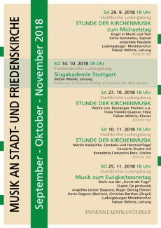 Plakat zu den Konzerten im Sept, Okt. und November 2018