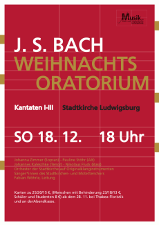 Plakat Weihnachtsoratorium 2022 in der Stadtkirche