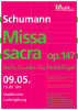 Plakat zum Konzert „Werke von Schumann” am 09.05.2010 in der Stadtkirche Ludwigsburg