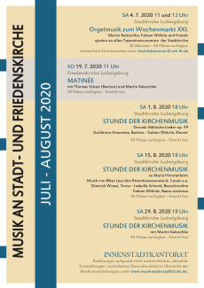 Plakat für Programm Juli - August 2020