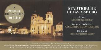 Plakat zu Adventskonzert am 06.12.2015